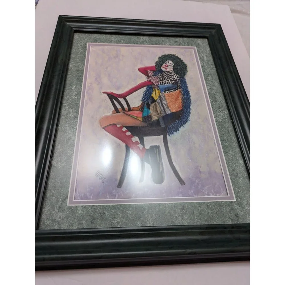 Dodson Daddy's Gift Chair Dance semi-erotic hobo clown‎ framed Hobby Lobby 15x19